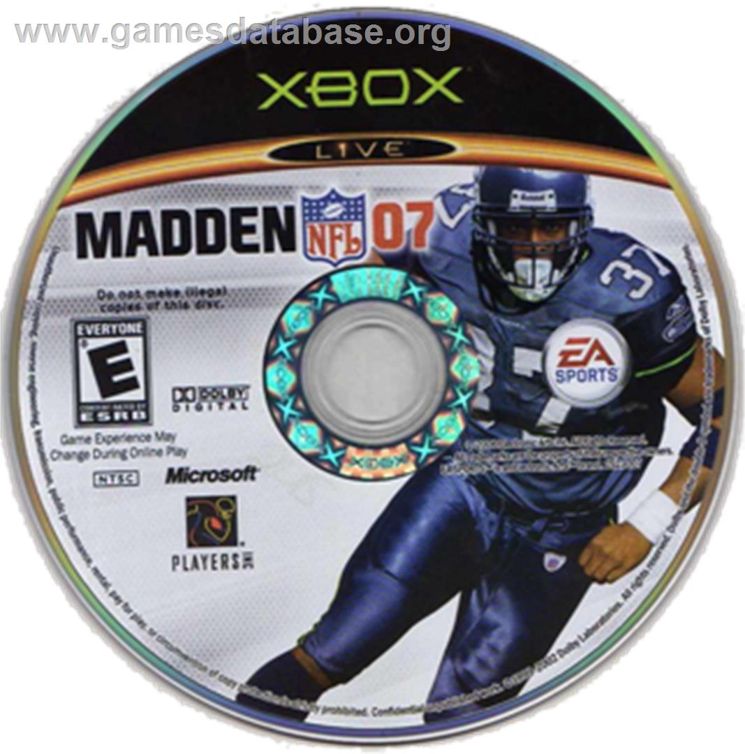 Madden Nfl 07 - Microsoft Xbox - Artwork - CD