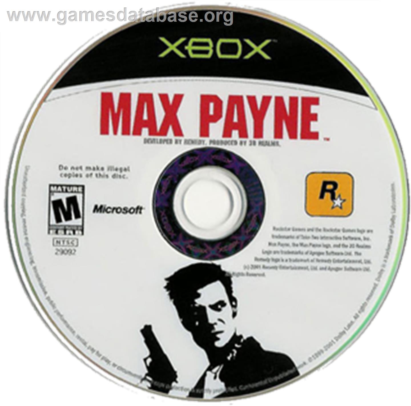 Max Payne - Microsoft Xbox - Artwork - CD