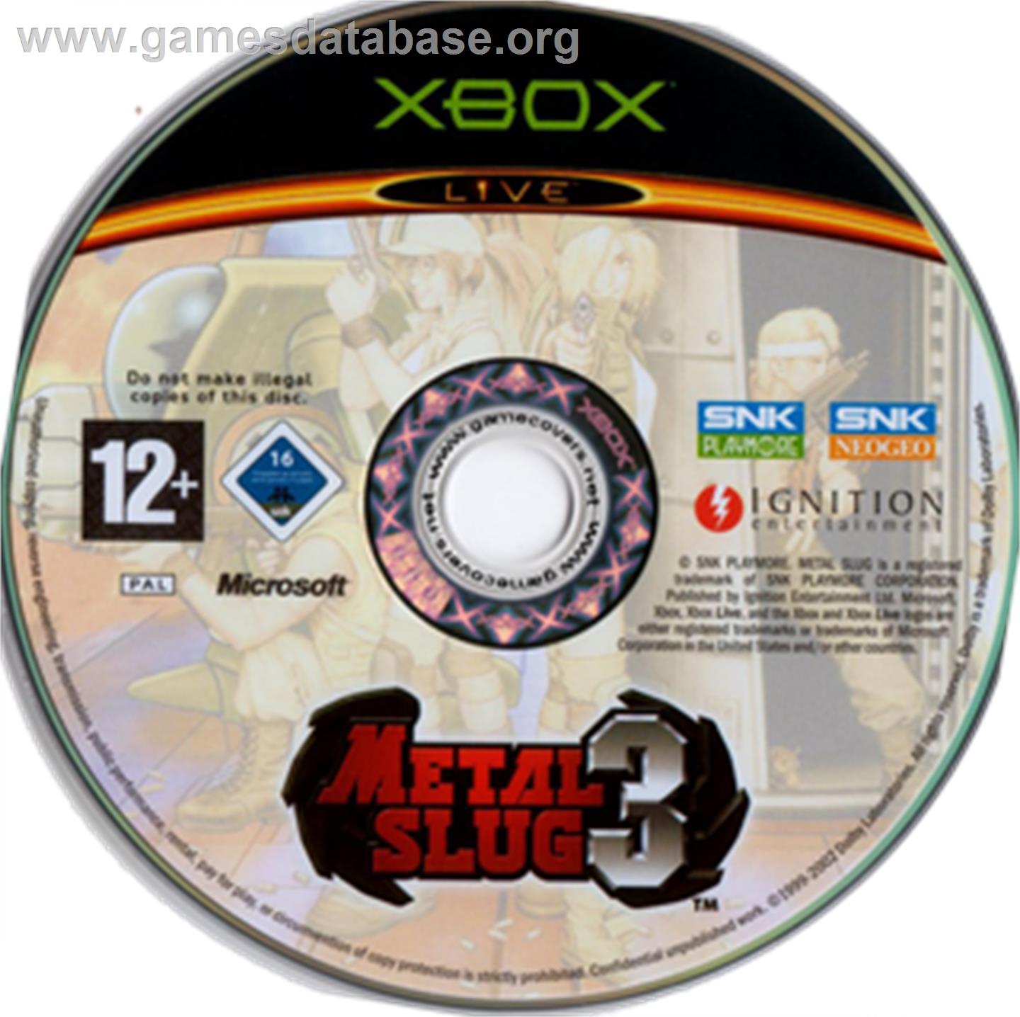Metal Slug 3 - Microsoft Xbox - Artwork - CD