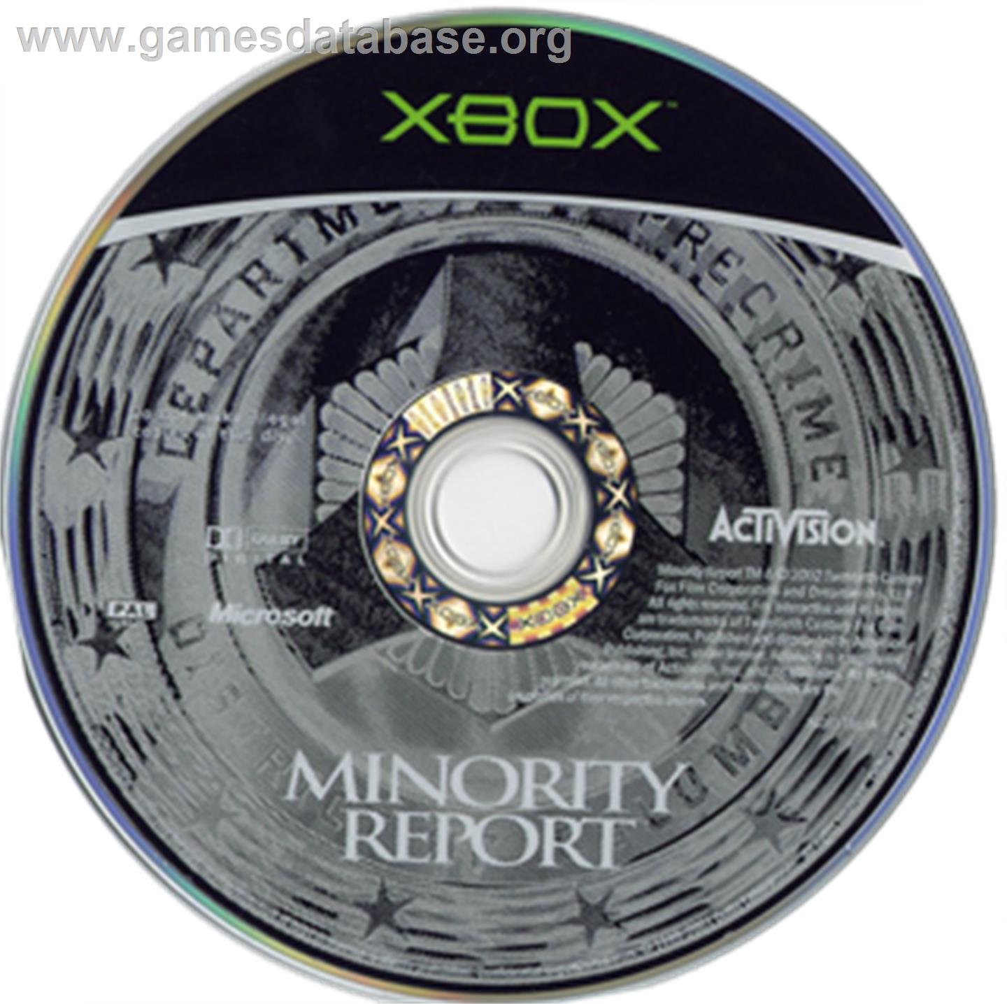 Minority Report: Everybody Runs - Microsoft Xbox - Artwork - CD