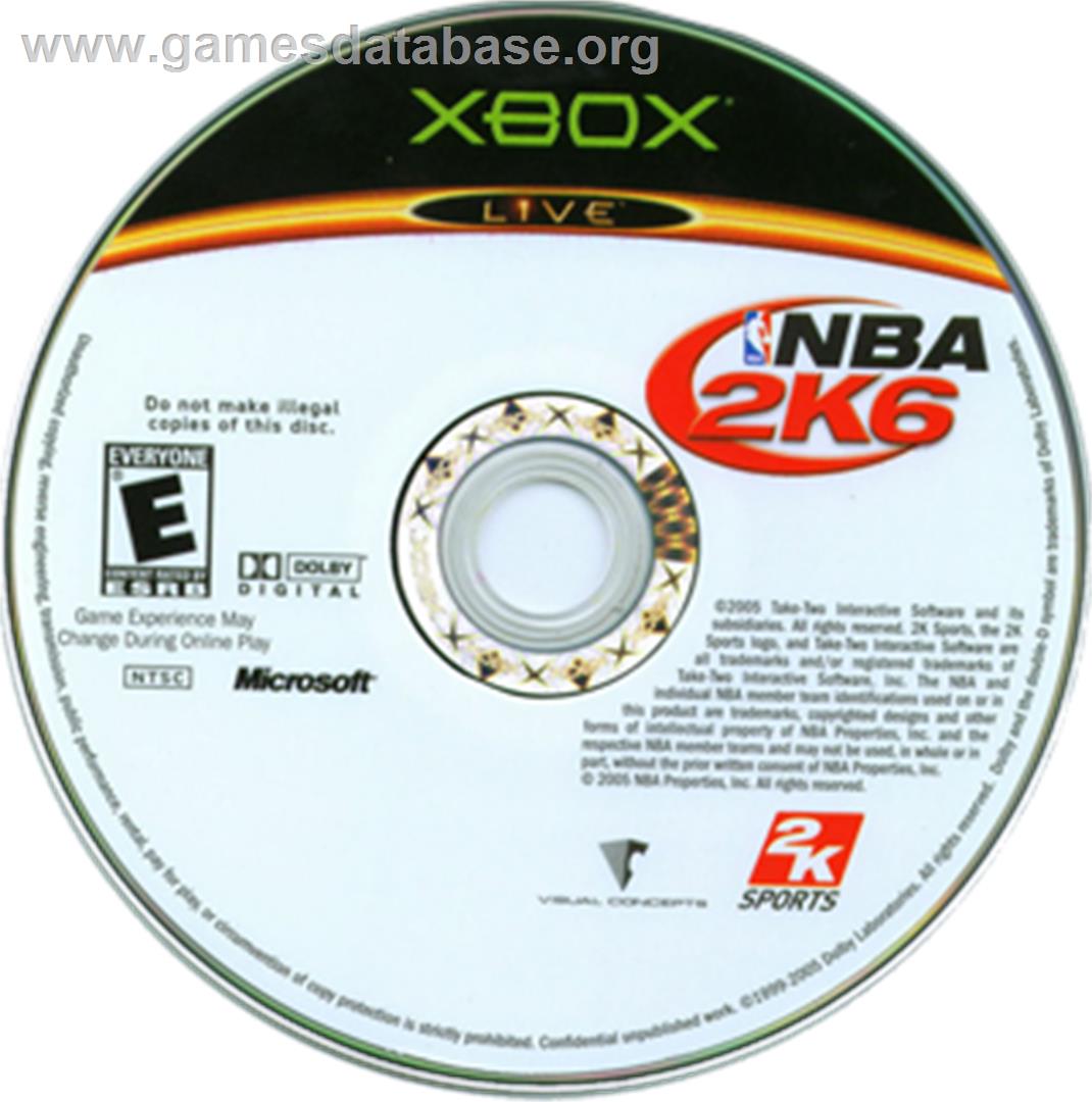 NBA 2K6 - Microsoft Xbox - Artwork - CD