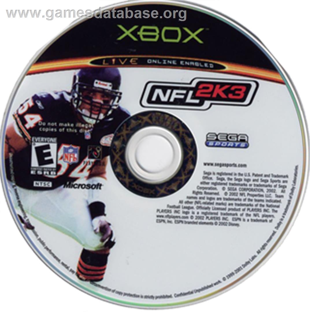 NFL 2K3 - Microsoft Xbox - Artwork - CD
