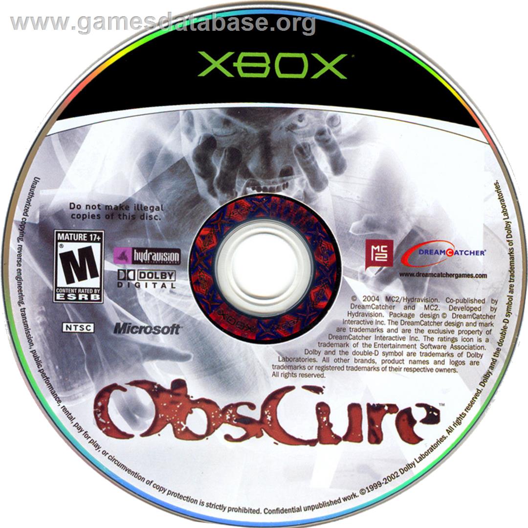 Obscure - Microsoft Xbox - Artwork - CD