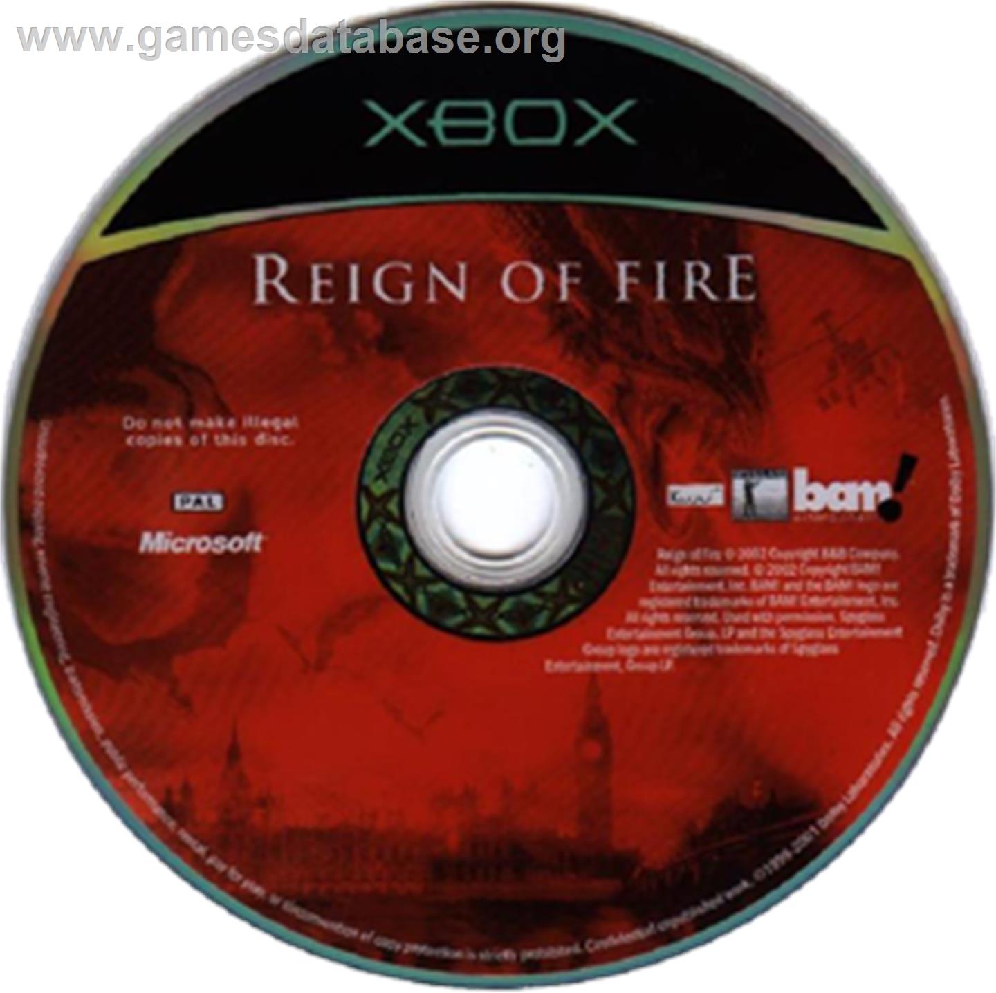 Reign Of Fire - Microsoft Xbox - Artwork - CD