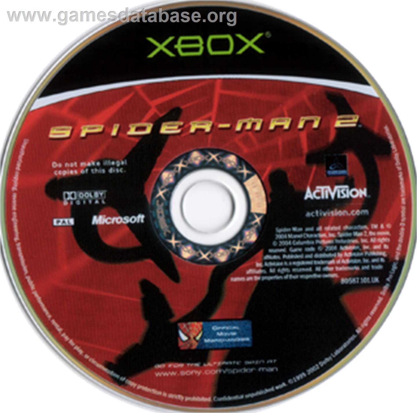 Spider-man 2 - Microsoft Xbox - Artwork - CD