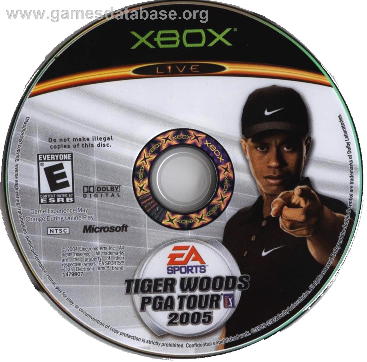 Tiger Woods PGA Tour 2005 - Microsoft Xbox - Artwork - CD