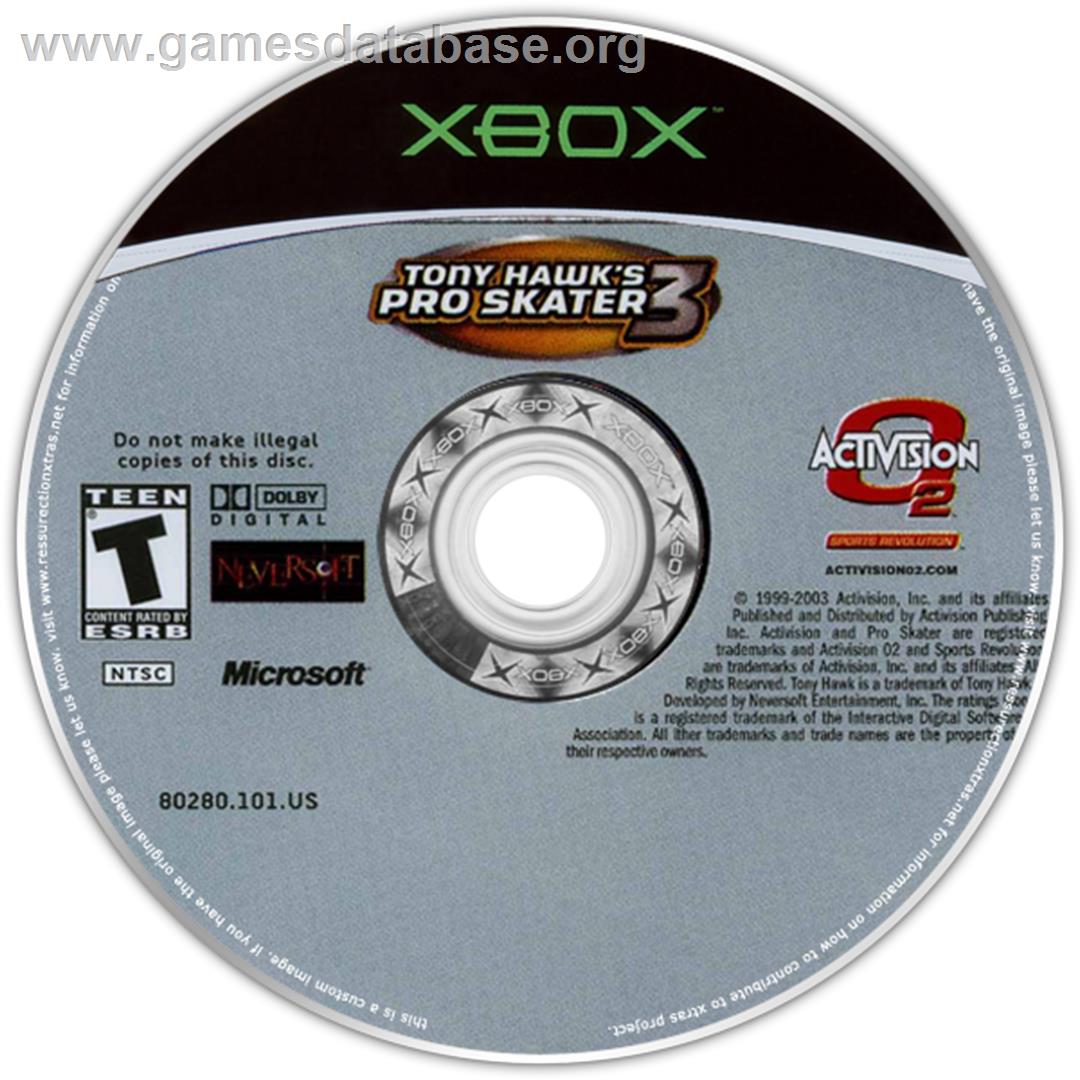 Tony Hawk's Pro Skater 3 - Microsoft Xbox - Artwork - CD