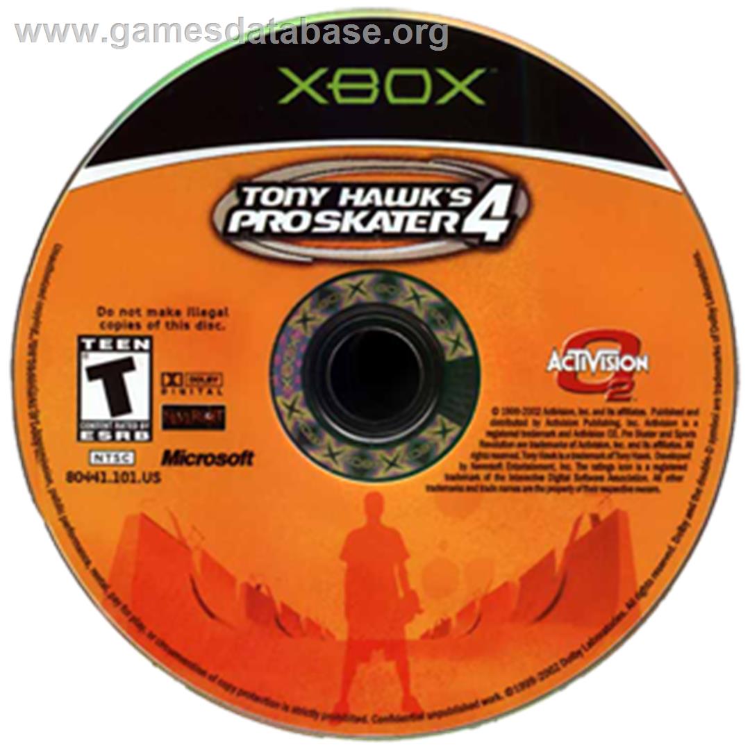 Tony Hawk's Pro Skater 4 - Microsoft Xbox - Artwork - CD