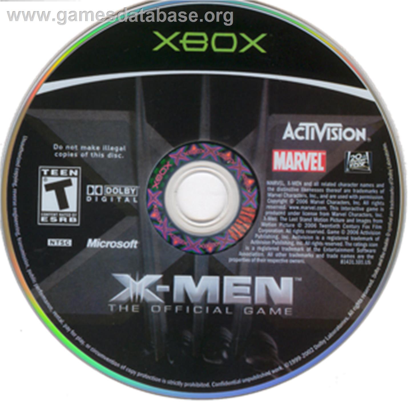 X-Men - The Official Game - Microsoft Xbox - Artwork - CD