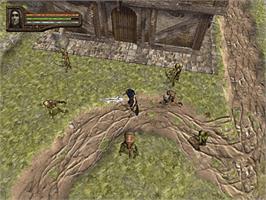 In game image of Baldur's Gate: Dark Alliance on the Microsoft Xbox.