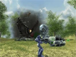 In game image of Destroy All Humans! 2 on the Microsoft Xbox.
