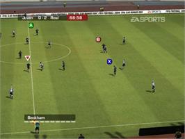 In game image of FIFA Football 2004 on the Microsoft Xbox.