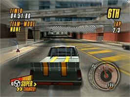 In game image of Ford vs. Chevy on the Microsoft Xbox.