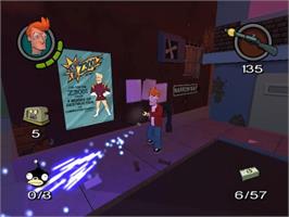 In game image of Futurama on the Microsoft Xbox.