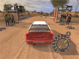 In game image of RalliSport Challenge on the Microsoft Xbox.