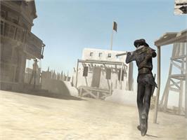 In game image of Red Dead Revolver on the Microsoft Xbox.