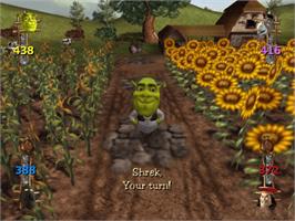 In game image of Shrek - Super Party on the Microsoft Xbox.