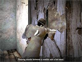 In game image of Stubbs the Zombie in Rebel Without a Pulse on the Microsoft Xbox.