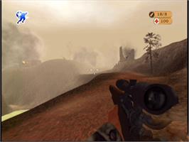 In game image of World War II Combat: Road to Berlin on the Microsoft Xbox.