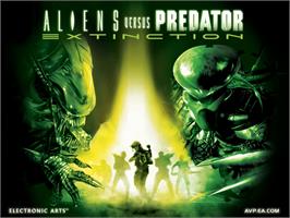 Title screen of Aliens vs. Predator: Extinction on the Microsoft Xbox.
