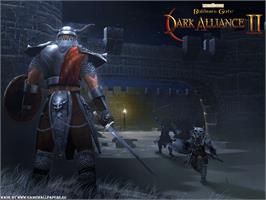 Title screen of Baldur's Gate: Dark Alliance 2 on the Microsoft Xbox.