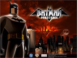 Title screen of Batman: Vengeance on the Microsoft Xbox.