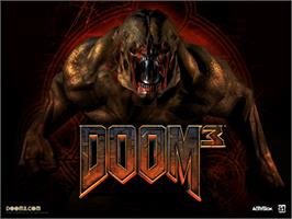 Title screen of DOOM³ on the Microsoft Xbox.