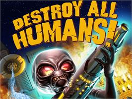 Title screen of Destroy All Humans on the Microsoft Xbox.