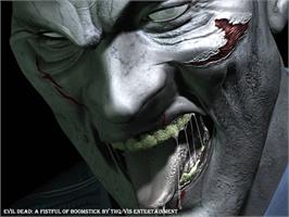 Title screen of Evil Dead: A Fistful of Boomstick on the Microsoft Xbox.