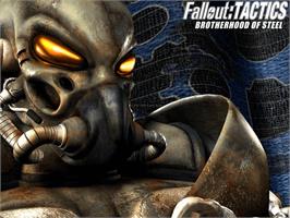 Title screen of Fallout: Brotherhood of Steel on the Microsoft Xbox.