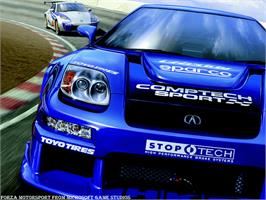 Title screen of Forza Motorsport on the Microsoft Xbox.