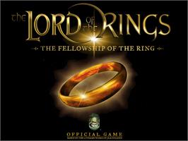 Title screen of Lord Of The Rings, The - The Fellowship Of The Ring on the Microsoft Xbox.