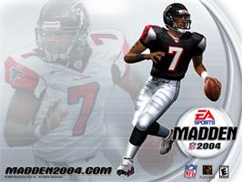 Title screen of Madden Nfl 2004 on the Microsoft Xbox.