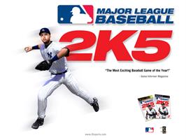 Title screen of Major League Baseball 2K5 on the Microsoft Xbox.