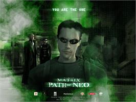 Title screen of Matrix - Path Of Neo, The on the Microsoft Xbox.