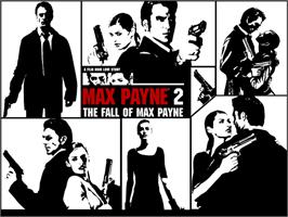 Title screen of Max Payne 2: The Fall of Max Payne on the Microsoft Xbox.