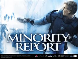 Title screen of Minority Report: Everybody Runs on the Microsoft Xbox.