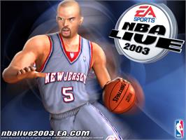 Title screen of NBA Live 2003 on the Microsoft Xbox.