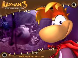 Title screen of Rayman 3: Hoodlum Havoc on the Microsoft Xbox.