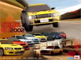 Title screen of Sega Gt 2002 on the Microsoft Xbox.