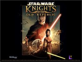 Title screen of Star Wars - Knights Of The Old Republic on the Microsoft Xbox.