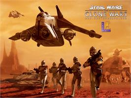 Title screen of Star Wars - The Clone Wars on the Microsoft Xbox.