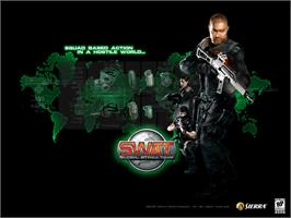 Title screen of Swat - Global Strike Team on the Microsoft Xbox.