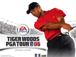 Title screen of Tiger Woods Pga Tour 06 on the Microsoft Xbox.