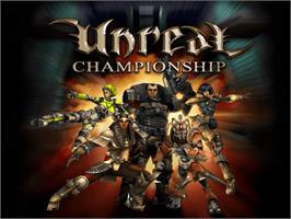 Title screen of Unreal Championship on the Microsoft Xbox.