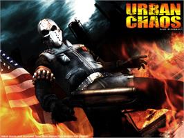 Title screen of Urban Chaos: Riot Response on the Microsoft Xbox.
