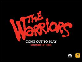 Title screen of Warriors, The on the Microsoft Xbox.