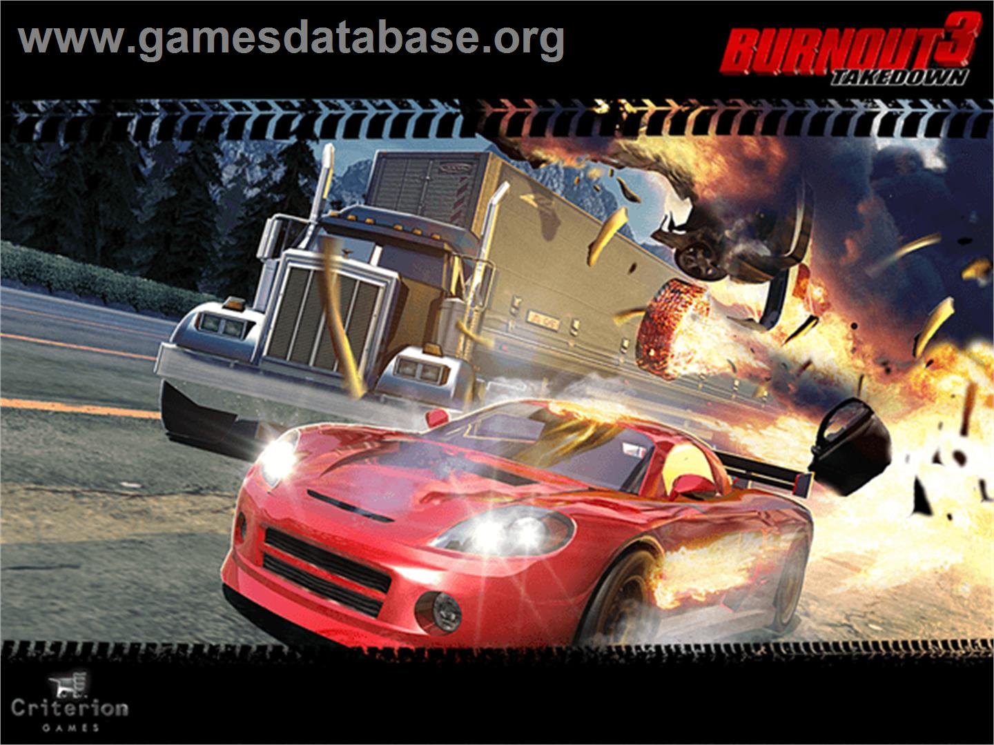 Burnout 3 - Takedown - Microsoft Xbox - Artwork - Title Screen
