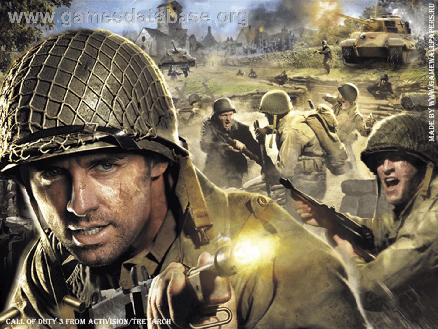 Call of Duty 3 - Microsoft Xbox - Artwork - Title Screen