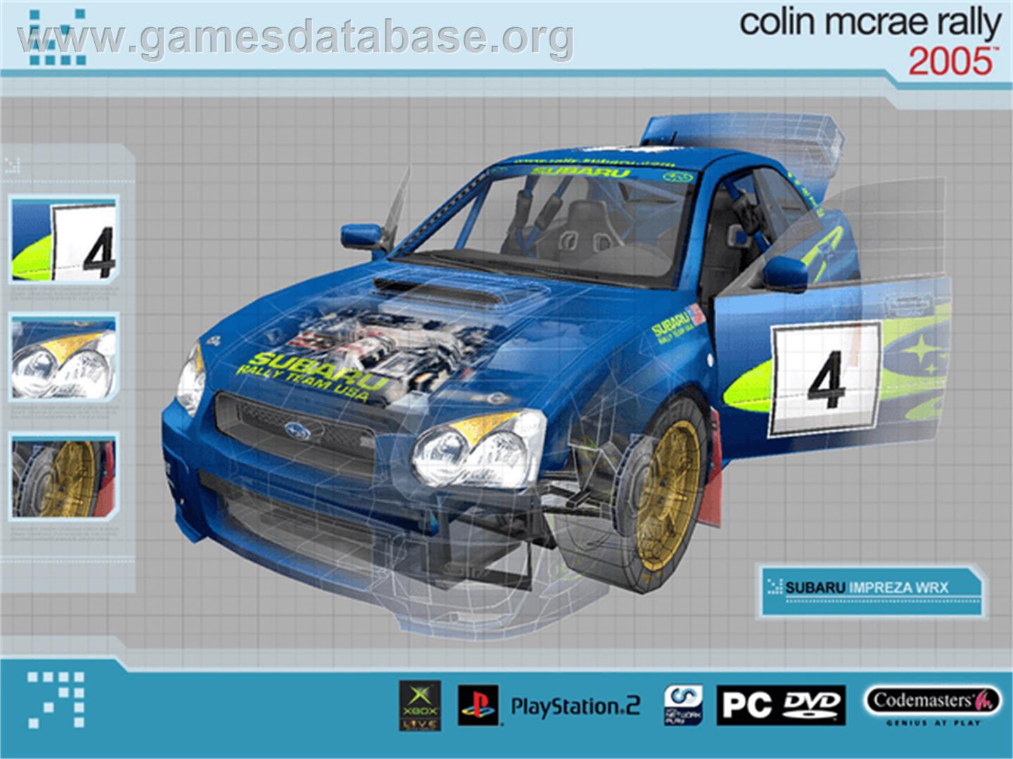 Colin McRae Rally 2005 - Microsoft Xbox - Artwork - Title Screen